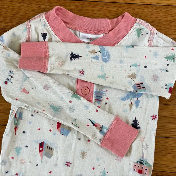 Hanna Andersson Christmas Winter Village Holiday Cotton Pajamas Girls 3 90 - Picture 9 of 9